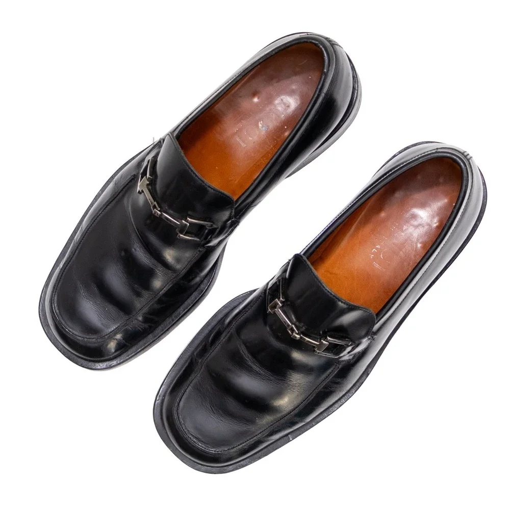 Vintage Gucci Horsebit Loafers Mens US 9 UK 8 EU 42 Black Leather Bit Loafers 8D